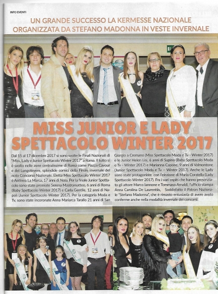 RASSEGNA STAMPA 2017 - Miss Spettacolo 